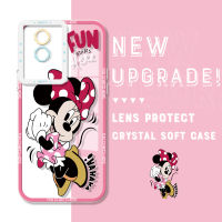 Casing Ponsel คริสตัลการ์ตูนมิกกี้มินนี่เม้าส์กันกระแทกของแท้สำหรับ Vivo Y02เคสมือถือใสเพื่อการป้องกันกล้องคลุมทั้งหมด