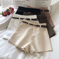 COD DSGERTRYTYIIO （high quality with lining）Spring Summer Korean Version Casual Womens Suit Shorts Fashion Matching Belt Pants