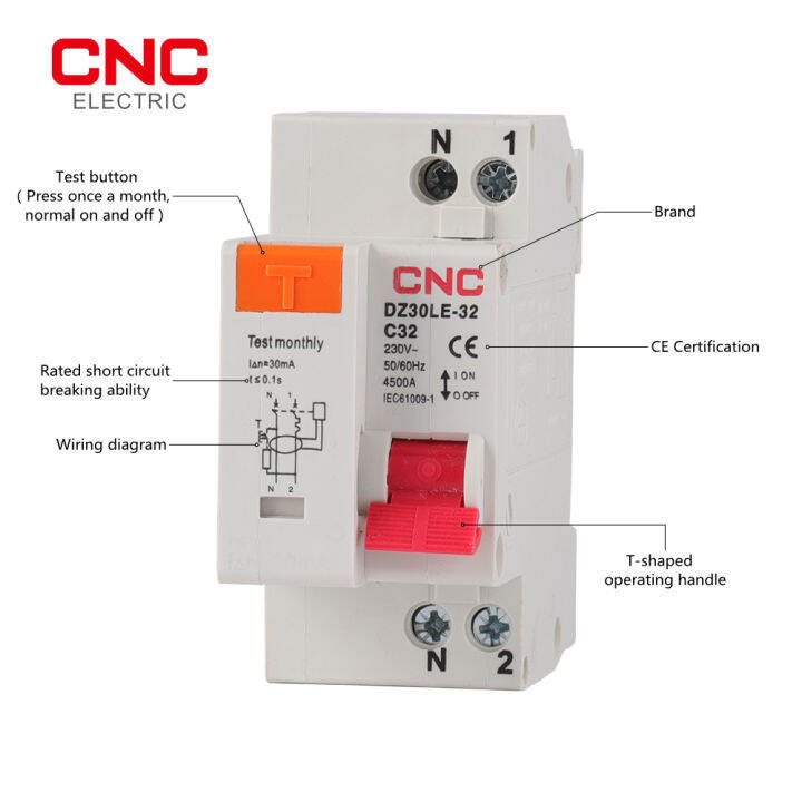 dz30le-32-cnc-แบบ1p-n-230v-mcb