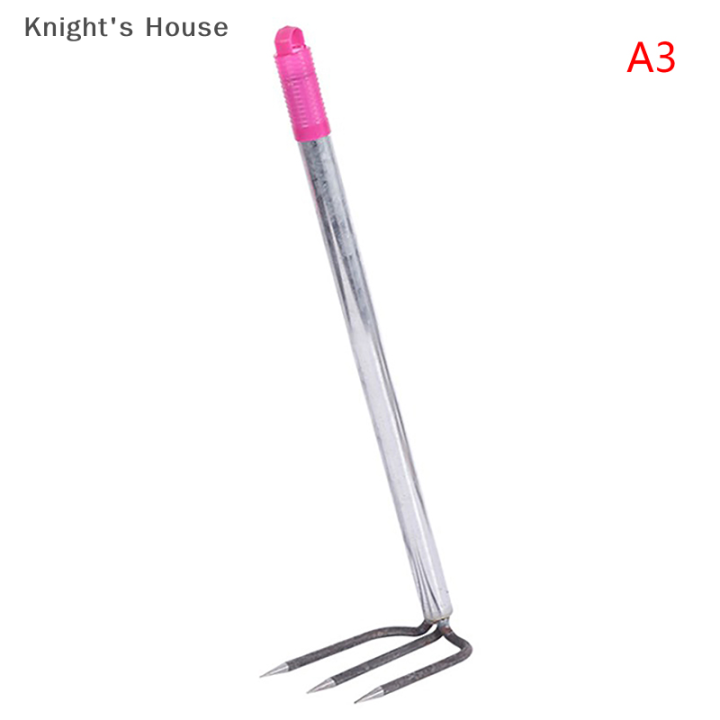 knights-house-คราดขุดดินแบบพกพา3ฟัน1ชิ้นคราดเหล็กแมงกานีสสำหรับคลายดินการวางแผนถั่วลิสงเครื่องมือปลูกสวนในบ้าน