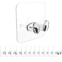 Transparent Wall Plug Hooks Self-adhesive Door Hanger Mounted Heavy Duty for