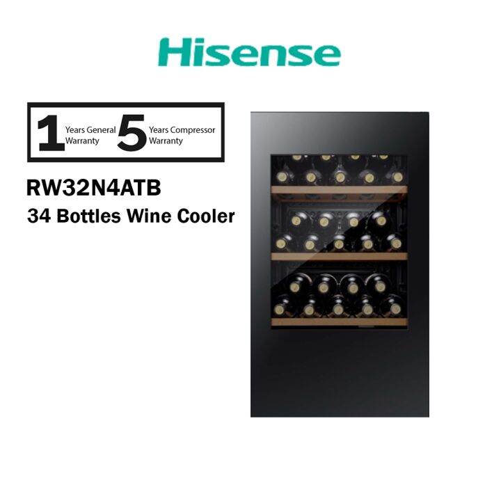 Hisense RW32N4ATB Wine Cooler 34 Bottles LED Lighting Wine Cellar