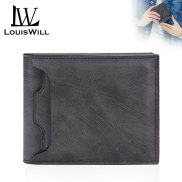 LouisWill Men Wallets Retro PU Short Wallet Business Wallets PU Clutch
