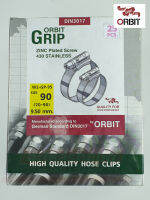 เหล็กรัดท่อแสตนเลส (ชุดละ25ตัว)/ชุด เข็มขัดรัดท่อแสตนเลส  9.5 x 70-90mm ORBIT HOSE CLAMPS BOX OF 25 9.5mm wide 70-90mm STAINLESS STEEL BAND W2 GPDN95-090