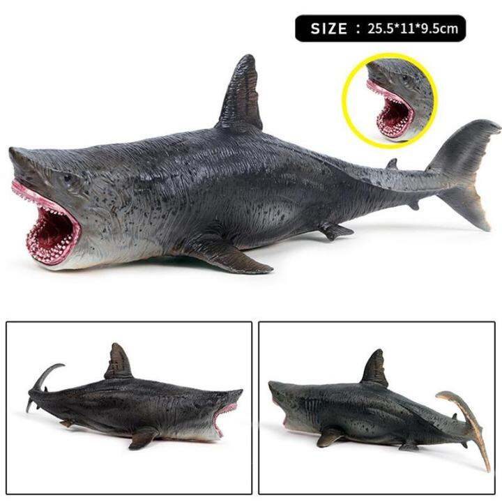 ชีวิตในท้องทะเลสัตว์ทะเลmegalodon-sharkตุ๊กตาขยับแขนขาได้การศึกษาการเรียนรู้ของขวัญของเล่นสำหรับเด็กของเล่น