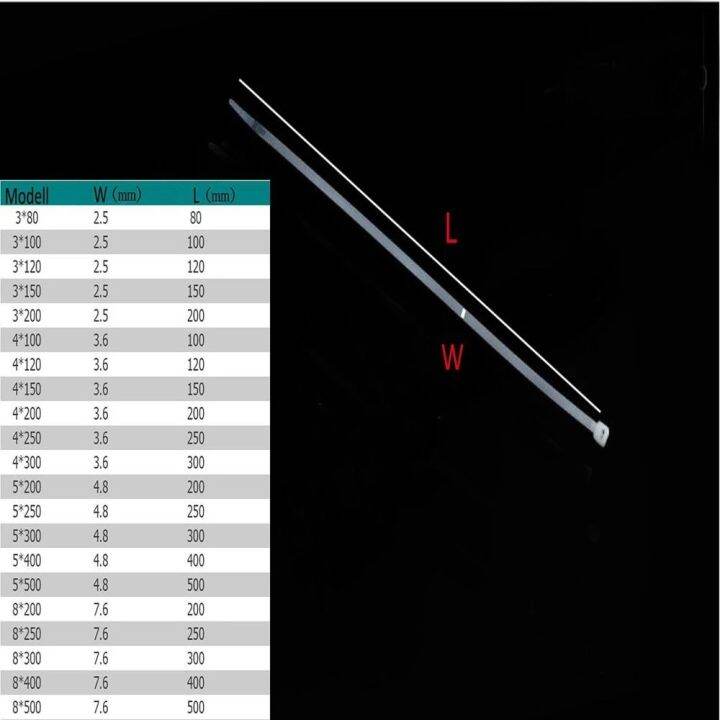 5x200mm-8x500mm-white-nylon-cable-ties-plastic-self-locking-cable-zipper-buckle-wire-zip-tie