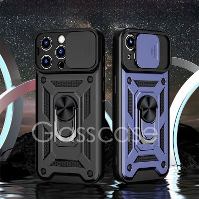 เคสสำหรับ IPhone 15 Pro Max 15 Plus IPhone15 IPhone15Pro 15ProMax I15 I15Pro เคส2023 Pelindung Logam แหวนกรอบตัวยึดกล้องกันกระแทกแบบแข็งฝาหลัง