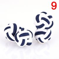 【✅】 Sky Joy คู่ Handmade Upscale Men S Classic Double Rope Knot Cufflinks Multicolor Elastic Fabric Men Cuff Links