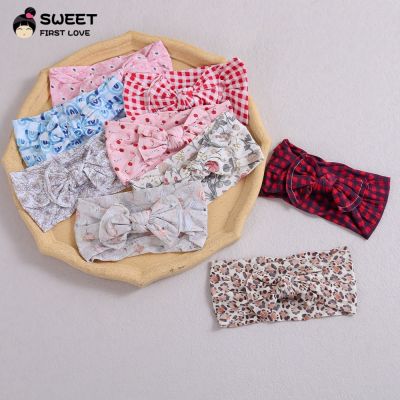 [COD] European and childrens hair accessories baby headband protect fontanelle print bowknot hairband princess series