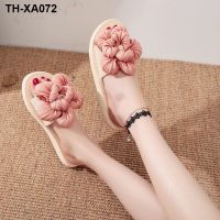 2023 New Slippers Womens Summer Fashion Thick-soled All-match Flowers Flip-flops Non-slip Slope Heels Beach Sandals