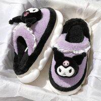 【FCL】☃❃ Kawaii Slippers Cotton Indoor 2023 Beach Anti-sli Shoes Kuromi Flip Flops