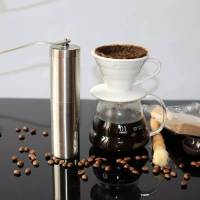 เครื่องบดกาแฟมือสแตนเลส อุปกรณ์บดแตนเลส สำหรับเมล็ดบดกาแฟส Stainless steel hand coffee grinder