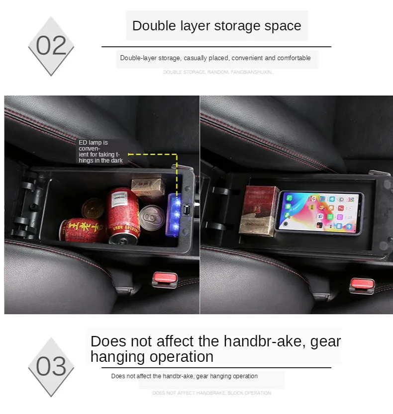 For Mitsubishi Xpander Armrest Interior With USB Arm Rest Storage Box  Center Console Styling Decoration Car Accessories