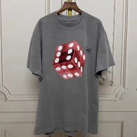 Lee Fog T-Shirt American High Street Fashion Print Short Sleeve T Shirt Men Vintage Do Old Top Tee