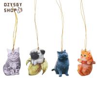 DZYSGY ของเล่นสำหรับเด็กโมเดลจำลองตกแต่งภายในรถยนต์กระจกมองหลังเป็นของขวัญโคมไฟอะคริลิกรถรูปสัตว์โคมไฟอะคริลิกจี้ห้อยรถยนต์แมวของประดับรถแขวน