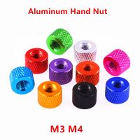 10pcs Aluminum Knurled Thumb Nut M3 M4 aluminum alloy Knurled hand nuts for PFV RC Model Nails Screws Fasteners