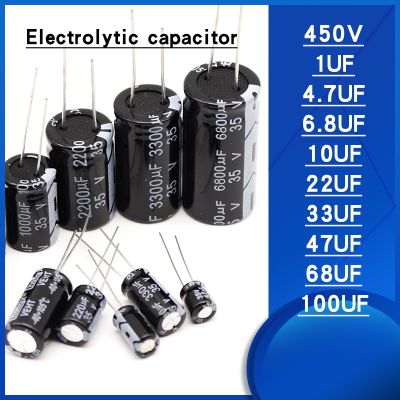 【CW】 10pcs/lot electrolytic capacitor 450V 1UF 4.7UF 6.8UF 10UF 22UF 33UF 47UF 68UF 100UF Electrolytic