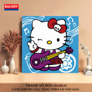 Tranh tô màu theo số Tranh Sơn dầu Số hóa Hello Kitty 20x20cm BALODY1 có