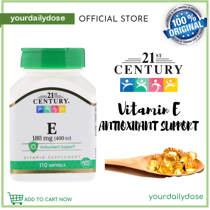 21st Century Vitamin E 180 mg (400 IU) 110 Softgels Antioxidant Lazada PH