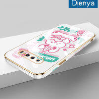 เคสปลอกสำหรับ Samsung Dienya S10บวก S9บวกกับเคสการ์ตูนน่ารักลายโชคดีน่ารักใหม่กรอบสี่เหลี่ยมแบบนิ่มซิลิกาเจลกันกระแทกเคสมือถือฝาครอบป้องกันเลนส์กล้องถ่ายรูปรวมทุกอย่างแล้ว