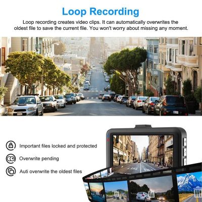 1080P Car Dash Camera 3 Inch Driving Video Car Auto DVR Loop Recorder for Front and Rear Night Vision G-Sensor Car Accessories