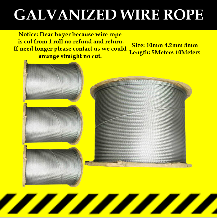 Twin Jean III 5m 10m Guy Wire Standard 1x7 4.2mm10mm Galvanized Steel