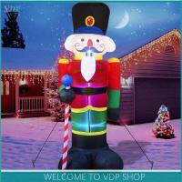 Tall Christmas Inflatable Nutcracker 2.4M Soldier Outdoor Decoration LED Lights