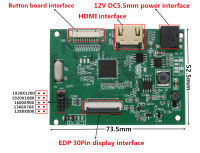 EDP 30PIN IPS HD LCD Controller บอร์ดควบคุมที่รองรับ HDMI รองรับ Raspberry Pi.โดยอัตโนมัติ