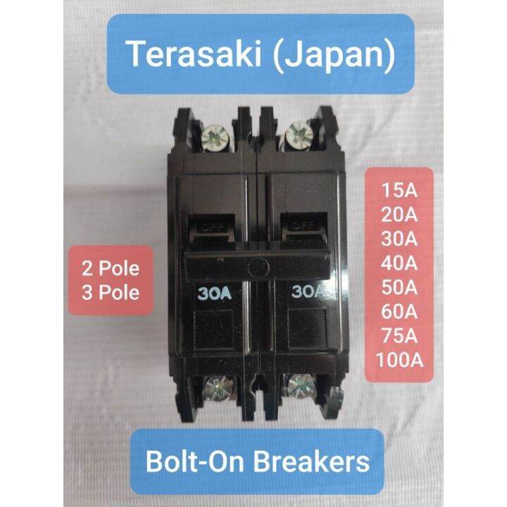 Clearance Sale Terasaki Japan Bolt On Circuit Breakers 2 Pole 3 Pole