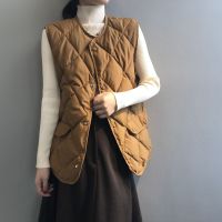 Puffer Vest Jacket Women Waistcoat Buttons Up O Collar Sleeveless Oversized Lightweight Quilted Vest Warm Coat Jacket