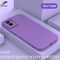 เคสโทรศัพท์ซิลิโคนเหลว JieFie แฟชั่นสำหรับ VIVO Y15S / Y15A / Y01 / Y12 / Y15 / Y17/S1นุ่มสีสันสดใสป้องกันกล้องฝาครอบโทรศัพท์ TPU กรอบสี่เหลี่ยม