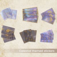 192Pcs Celestial Stickers Vintage Stickers for Scrapbooking Planet Moon Space Astronomy Stickers Journaling Supplies