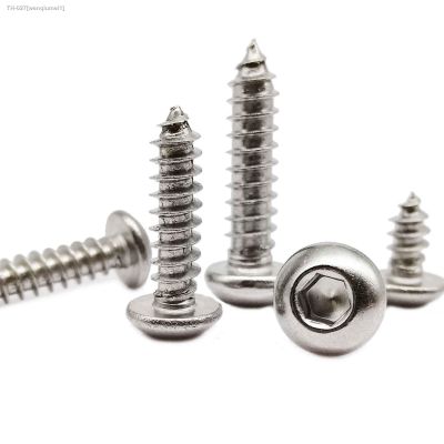 ◊ 10/50pcs M3 M4 M5 M6 A2-70 304 Stainless Steel Allen Hexagon Hex Socket Button Round Head Self Tapping Wood Screw