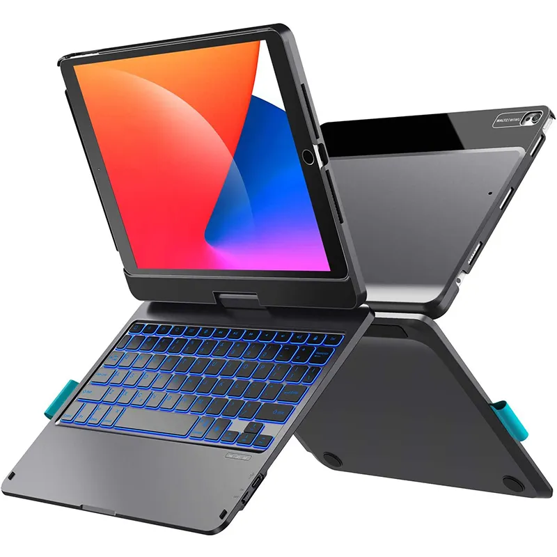 Gadgetoo Wiwu Waltz Rotating Keyboard For 2021 Ipad Air 4 12.9 2020 360-Degree Rotating Tablet Keyboard Case With Touch Panel Backlight