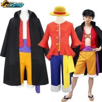 Monkey D. Luffy Costume For Men Luffy Cosplay Trench Coat Wano Country Outfits For Mens Halloween Party Full Set