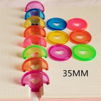 100PCS35MM Transparent Jelly Plastic Binding Ring DIY Loose-leaf Binding Button Mushroom Hole Love Binding Clip Ring
