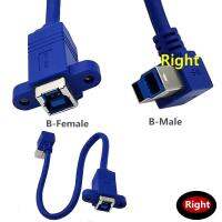 【DT】30CM USB 3.0 B male right/left corner to B female cable printing cable with ear lock screw panel cable  hot