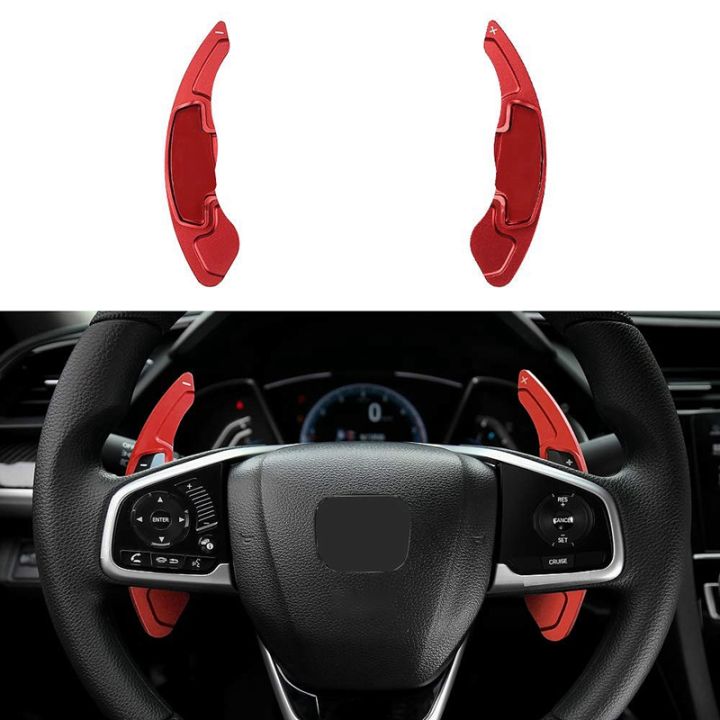 2pcs-aluminium-alloy-shift-paddle-steering-wheel-shifter-paddlers-extension-for-honda-think-platinum-acord-odyssey-guandao-gearshift-paddle-acura-cdx-cr-v-red