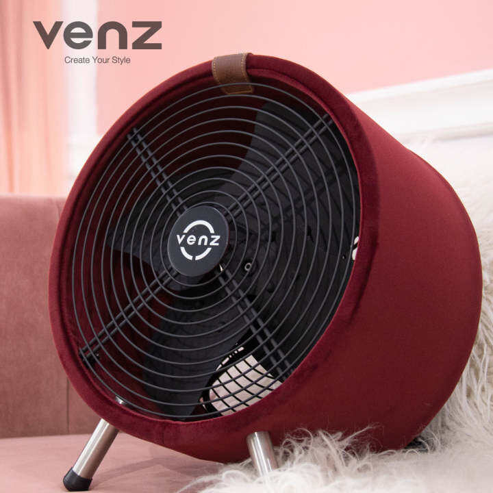 พัดลมหุ้มผ้า-venz-tuber-series-flannel-collection-สี-red-velvet
