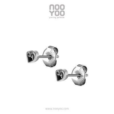 NooYoo ต่างหูสำหรับผิวแพ้ง่าย Heart Surgical Steel
