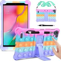 Soft Kids Case for Samsung Galaxy Tab A 8.0 2019 SM-T290 T295 T297 Tablet Cover A7 lite 8.7 T220 Kickstand Funda Capa with Strap