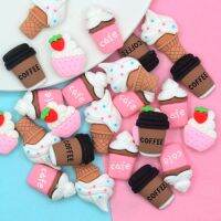 Kawaii Flatback Icecream Coffee Cup Scrapbook Embellishments Minitures Candy Bar Decorations Birthday Gifts Supplies