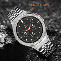 For samsung galaxy watch 4 classic band 46mm 42mm + bezel ring Stainless steel strap for galaxy watch 4 44mm 40mm celet bezel