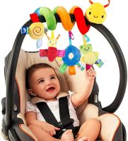 Crib Hanging Rattle Toy: Baby Baby Baby Worm Crib Rattle bell cartoon insect spiral Hanging toy with bell Suitable for crib stroller car seat rod Suitable for baby boys and girls