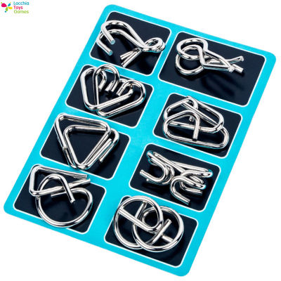 LT【ready stock】8pcs Metal Puzzles Brain Teasers for Adults Kids Bent Nail Puzzle Chinese Brain Toys1【cod】