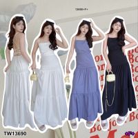 SS13690 Maxi Dress เดรสสายเดี่ยว สานหลัง