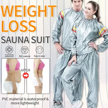 Women Sauna Sweat Suit Unisex Weight Loss Gym Workout Fitness Set Tops with  Pant