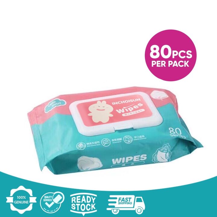 New BABY WIPES 80pcs Per Pack soft wipes for baby's hand and mouth (Non