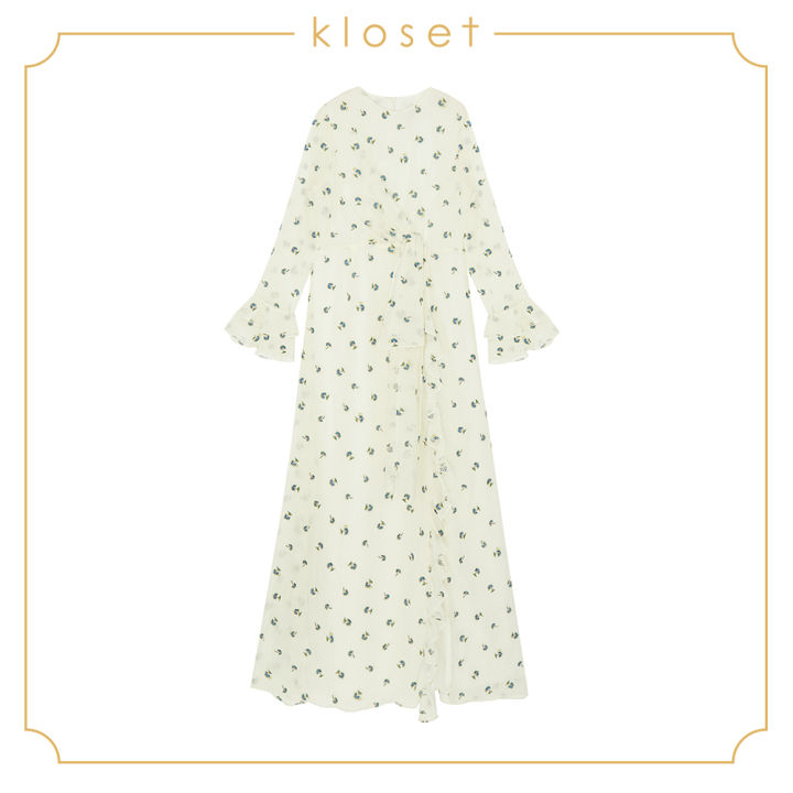 kloset-embroidered-long-dress-aw18-d017-เสื้อผ้าแฟชั่น-เสื้อผ้าผู้หญิง-เดรสแฟชั่น-เดรสผ้าปัก-เดรสยาว