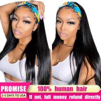 【YD】 30 Inch Straight Headband Wig Human Hair Glueless Wigs Affordable